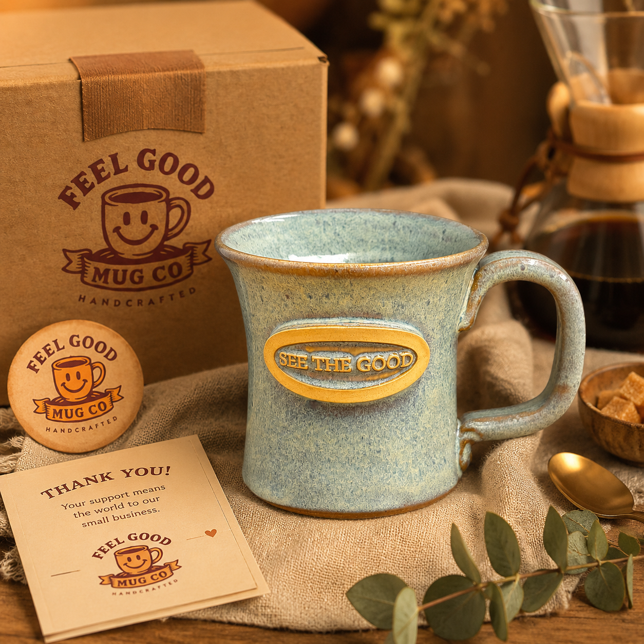 See the Good mug presented with Feel Good Mug Co. packaging